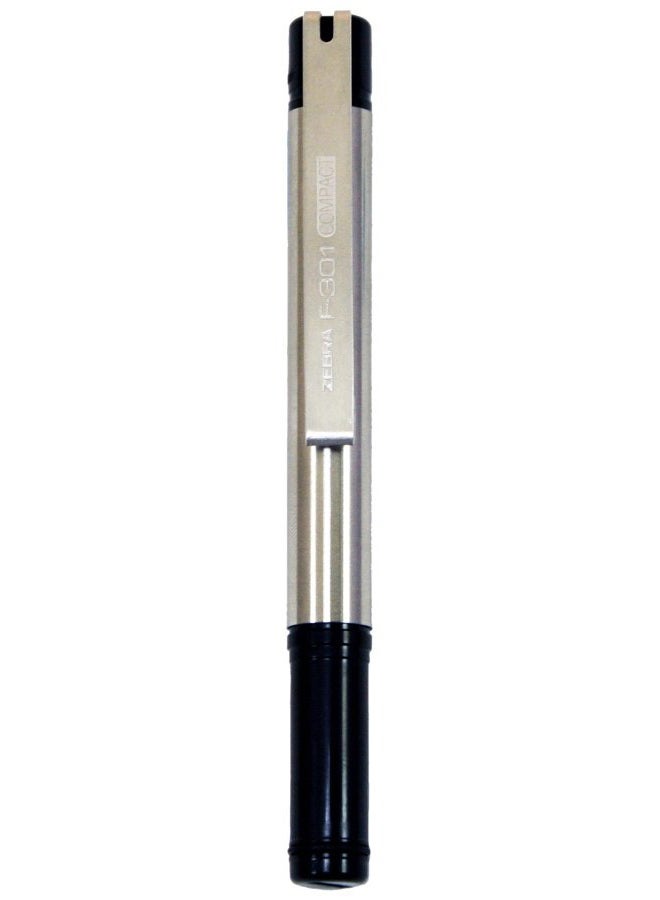 Zebra Pen F-301 Compact Ballpoint Stainless Steel Fine Point 0.7mm Ballpoint 1-Pack – Easy-Glide Ink, Non-Slip Grip, Metal Clip, Refillable with F-Refill, Professional Design (27114) - Image 2