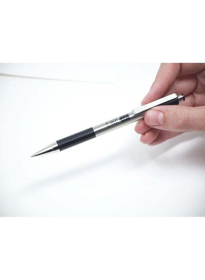Zebra Pen F-301 Compact Ballpoint Stainless Steel Fine Point 0.7mm Ballpoint 1-Pack – Easy-Glide Ink, Non-Slip Grip, Metal Clip, Refillable with F-Refill, Professional Design (27114) - Image 4