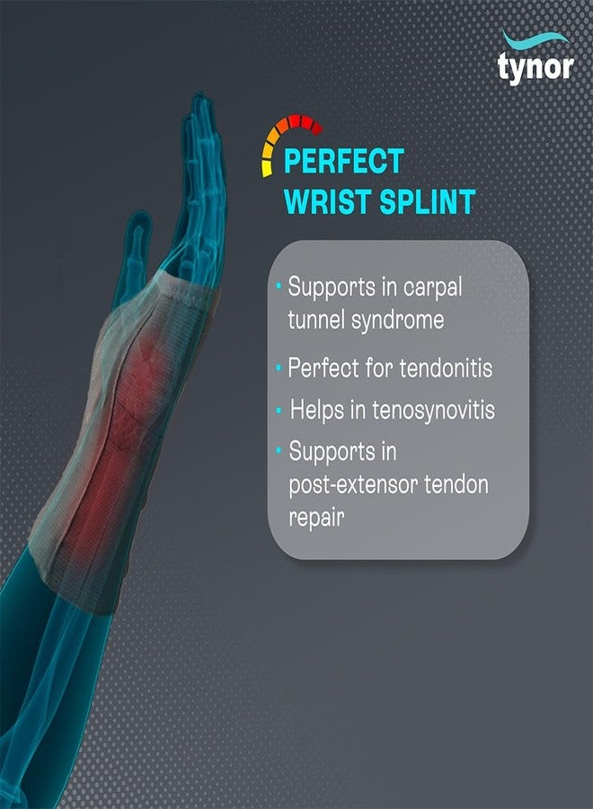 TYNOR Elastic Wrist Splint, Grey, Right, Small, 1 Unit - Image 2