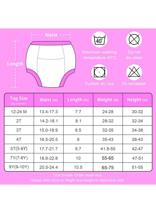 BIG ELEPHANT BIG ELEPHANT Potty Training Underwear, 100% Cotton Absorbent Unisex Toddler Pee Pants for Boys & Girls (Floral Series, 10-Pack, 5-6Y)  - Image 3