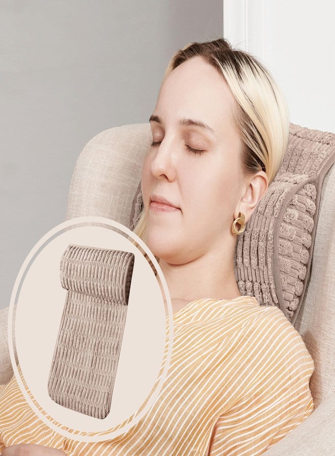 WdFour Headrest Memory Pillow, Support Cushions for Neck, Back or Foot for Sofas, Recliners, Office Chairs, Massage Chairs for Neck Pain Relief and Cervical Support(Khaki, 13" Wx2.7 D). - Image 1
