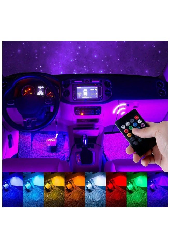 Loquat 4 LED Interior Car Lighting Strip With IR Remote Controller Multicolour Car LED Strip Light Changes With Music - Image 1