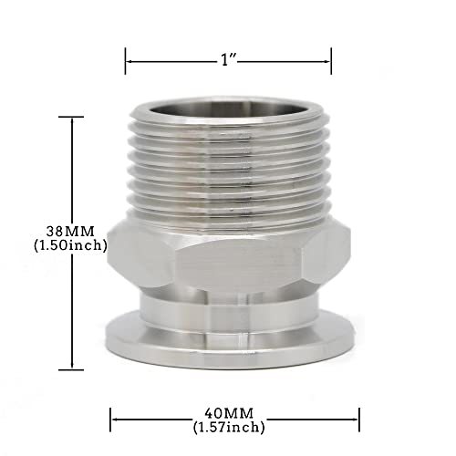 QMINOX SS304 KF25 NPT Male Adaptor thread 1 NW25 KF Male coupling ISOKF25 X NPT 1 - Image 3