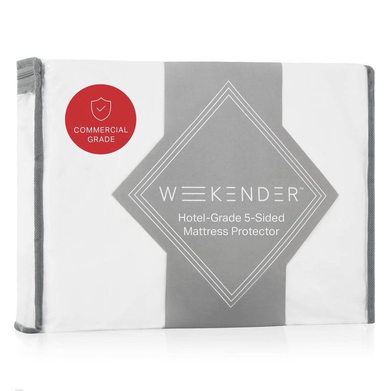 WEEKENDER Premium CommercialGrade 5Sided Mattress ProtectorWaterproofHigh Heat Dryer ProofReinforced Seams Cal King California White