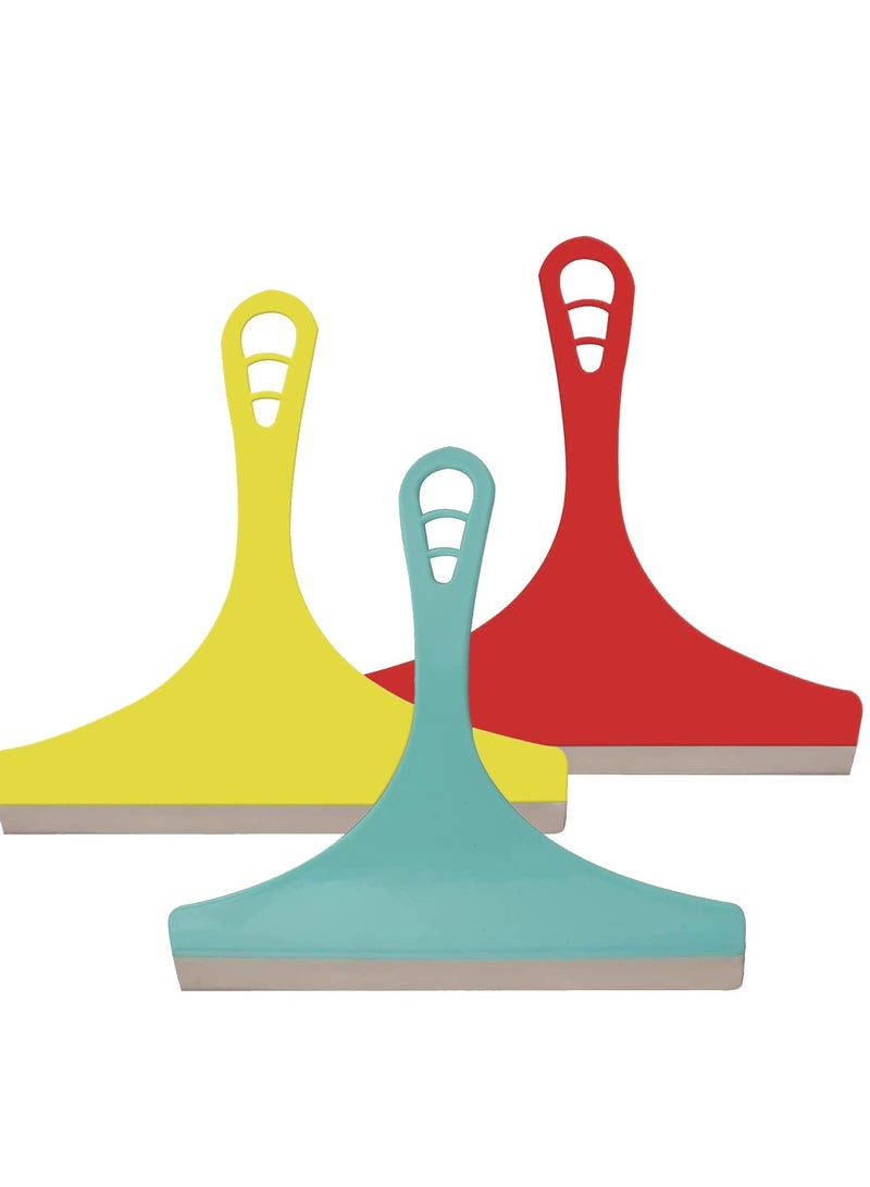 زوريني طقم ممسحة زجاج مطبخ ممسحة زجاج 3 ممسحة زجاج متعدد الأغراض زجاج السيارة الزجاج الأمامي مرآة الحمام منظف طاولة الحمام ألوان عشوائية - Image 1