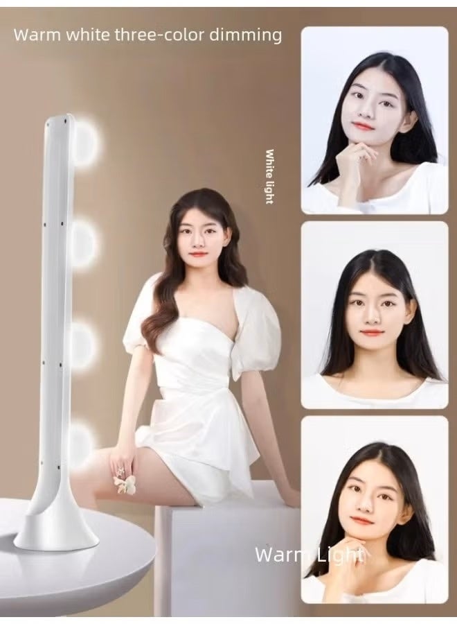 مصباح LED للزينة، 4 حبات مصباح ساطعة و3 درجات حرارة ألوان إضاءة موحدة مع USB A مصباح مكياج محمول لغرفة النوم والحمام وغرفة الملابس (أبيض) - Image 3