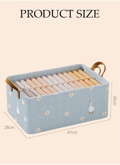 DUNISO 6 Pieces Fabric Closet Storage Organizer Set Foldable Clothes Boxes Large Capacity Wardrobe Stackable Closet Drawer with Handle for Leggings Stockings Socks Underwear  - Image 4