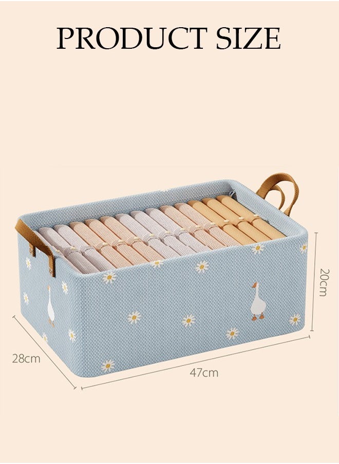 DUNISO - 6 Pieces Fabric Closet Storage Organizer Set Foldable Clothes Boxes Large Capacity Wardrobe Stackable Closet Drawer with Handle for Leggings Stockings Socks Underwear - Image 1