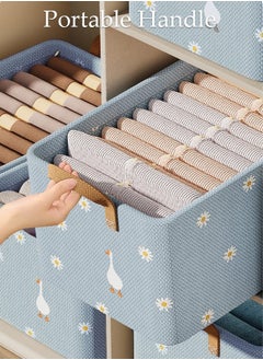 DUNISO 6 Pieces Fabric Closet Storage Organizer Set Foldable Clothes Boxes Large Capacity Wardrobe Stackable Closet Drawer with Handle for Leggings Stockings Socks Underwear  - Image 5