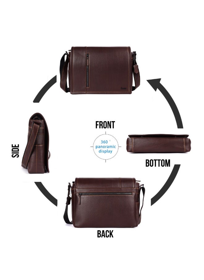 LAVERI LEATHER LAVERI Laptop Bag for Men - Leather Messenger Bag for Office - Fits up to 15 Inch Laptop - Shoulder Bag with Multiple Compartments - Executive Leather Bag for Work/Travel/Casual  - 2491  - Image 3