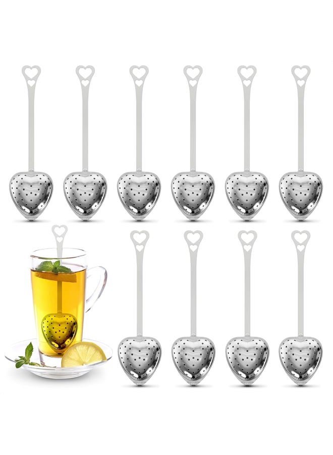 KETAR 10 Pcs Heart Tea Infuser for Loose Leaf Tea Steeper – Rust-Resistant Stainless Steel Strainers with Secure Clasp, Easy Brewing Design, Keeps Loose Leaves Contained | Suitable for Parties & Gifting - Image 1
