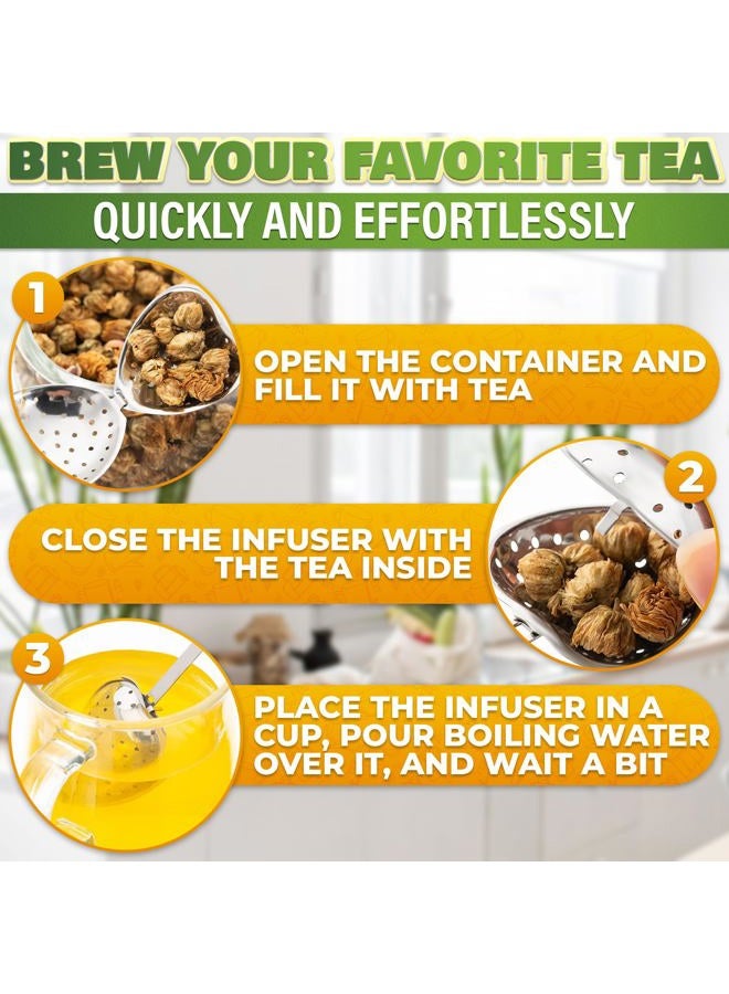 KETAR 10 Pcs Heart Tea Infuser for Loose Leaf Tea Steeper – Rust-Resistant Stainless Steel Strainers with Secure Clasp, Easy Brewing Design, Keeps Loose Leaves Contained | Suitable for Parties & Gifting - Image 5