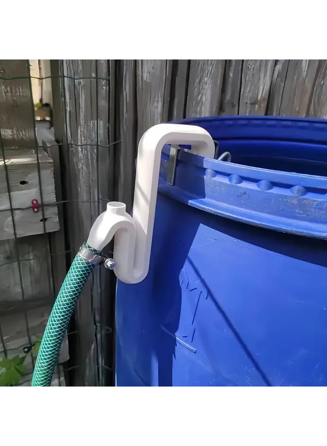 Self Priming Rainwater Diversion and Collection Kit White Drain Bucket Overflow Accessory Auto Drain Fill for Aquariums Pools Gravity Fed No Energy Needed For Home Garden Garage Balcony Water Collection System Pool Maintenance Easy Setup Compact Design Durable Plastic Water Storage Solution - Image 5