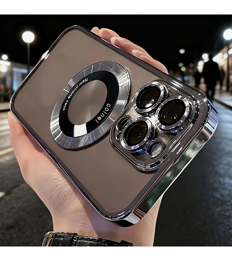 علبة شحن لاسلكي نافذة مغناطيسية باللون الأخضر الداكن لهاتف iPhone 14 - Image 1