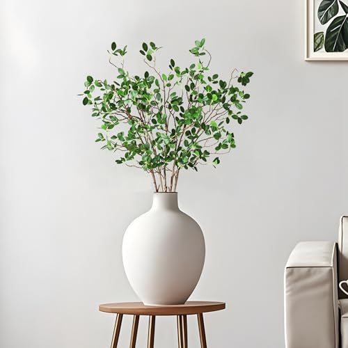 Htmeing Artificial Eucalytus Green Branches Faux Ficus Twig Home Office Shop Decoration (5 pcs) - Image 5