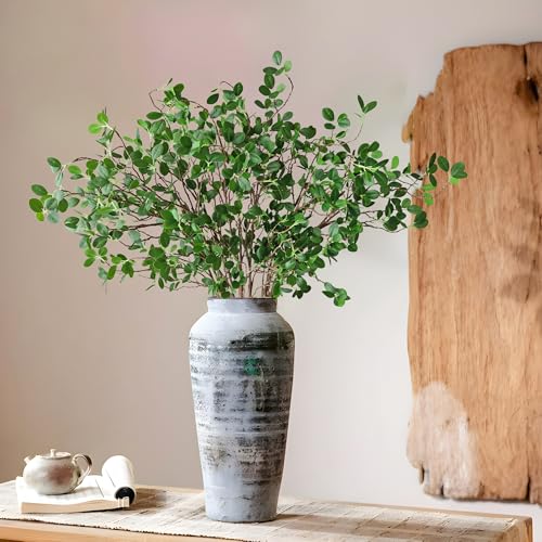 Htmeing Artificial Eucalytus Green Branches Faux Ficus Twig Home Office Shop Decoration (5 pcs) - Image 3