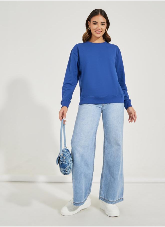 Styli - Solid Regular Fit Sweatshirt - Image 1