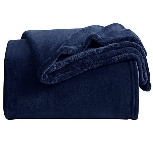 KMUSET Fleece Blanket Throw Size Navy Lightweight Super Soft Cozy Luxury Bed Blanket Microfiber Factory Shop - Image 2