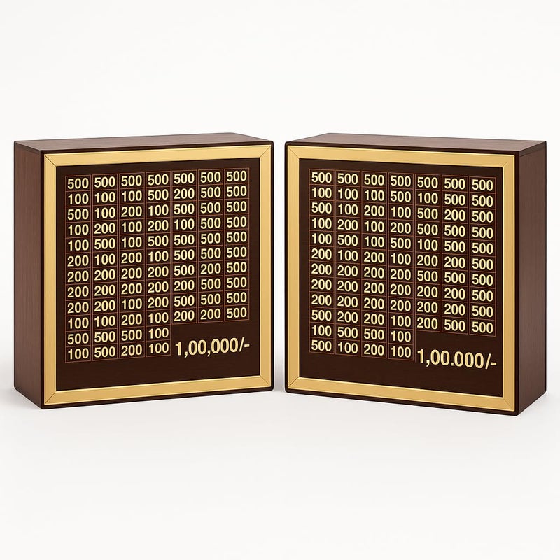 Bonsenkitchen Money Saving Box for Kids and Adults | Wooden Money Bank with Lock | 1 Lakh Saving Box with Numbers | Undiyal Hundi Pig Bank (reguler Pack of 2) - Image 1