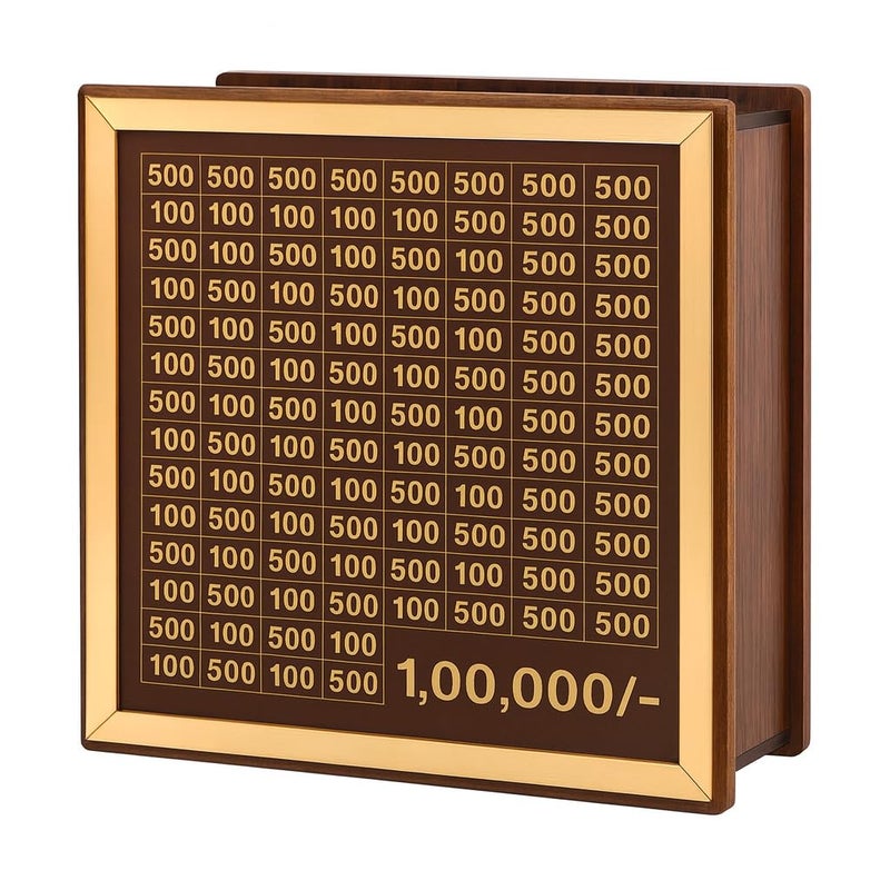 Bonsenkitchen Money Saving Box for Kids and Adults | Wooden Money Bank with Lock | 1 Lakh Saving Box with Numbers | Undiyal Hundi Pig Bank (reguler Pack of 2) - Image 2