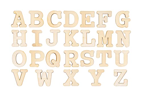 Cregugua 3 Inch 174 Pieces Unfinished Wood Letters Crafts Unpainted Wooden Alphabet Letters for Sign Wall Decor Homemade(with Extras) - Image 2
