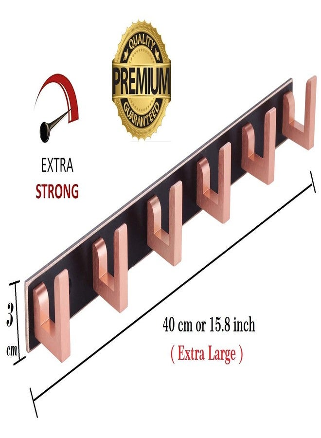 DOCOSS-Pack of 2-Exclusive Extra Long 40 cm 6 Pin Metal Cloth Wall Hanger for Clothes Door Hangers Cloth Hook Bathroom Hooks Rail for Clothes Hanging Towel Bathroom Accessories - Image 3