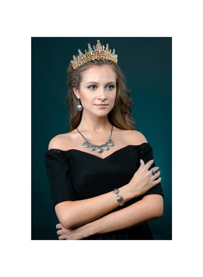 Velscrun Rainbow Color Crystal Birthday Tiara Crowns For Women Girls Elegant Princess Crown With Combs Birthday Girl Headband Sash Happy Birthday Party Decorations Birthday Gift Hair Accessories - Image 5