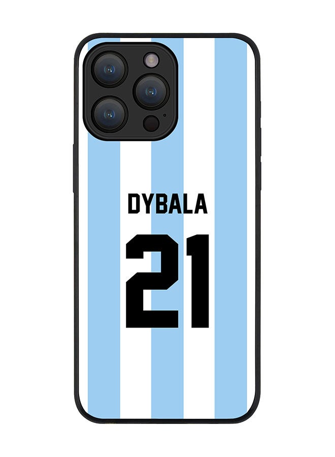 Stylizedd Cover for iPhone 15 Pro Max Case Rugged Black Slim fit Flexible Protective Phone Cases - Football Team - ArgentinaPlayer Name - Dybala - Image 1