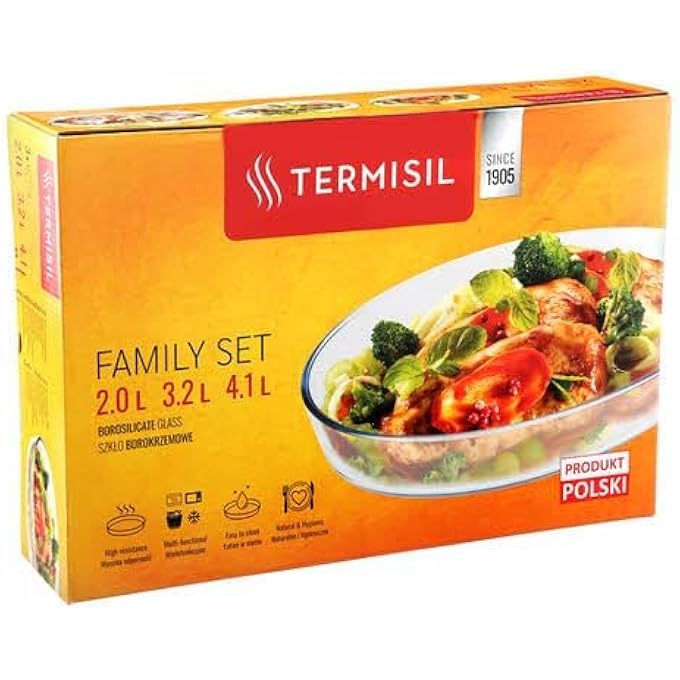 ترميسيل أواني الفرن البيضاوية 3 قطع مجموعة زجاج حراري 2L32L41L مصنوع من زجاج بوروسيليكات مقاوم للحرارة عالي المقاومة للحرارة - Image 3