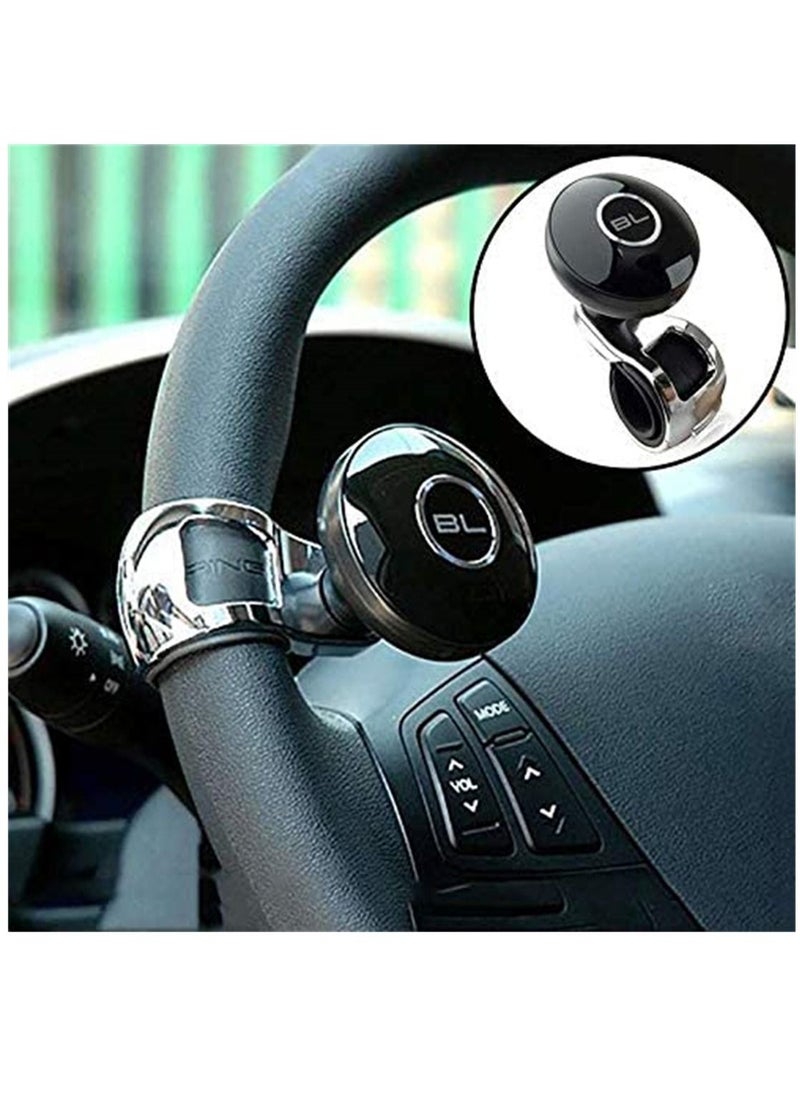 Y&D - Car Steering Wheel, Power Handle Ball Hand Control Grip Spinner Knob Turning Helper Styling Black - Image 1