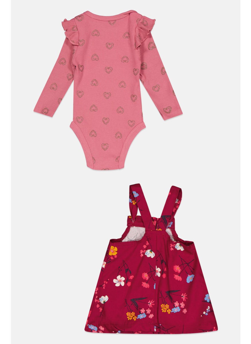 Nanette lepore Toddlers Girl 2 Piece Floral Dress And Long Sleeves Bodysuit, Multicolor  - Image 2