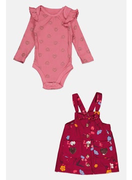 Nanette lepore Toddlers Girl 2 Piece Floral Dress And Long Sleeves Bodysuit, Multicolor  - Image 1