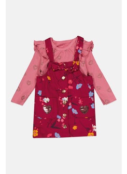 Nanette lepore Toddlers Girl 2 Piece Floral Dress And Long Sleeves Bodysuit, Multicolor  - Image 3