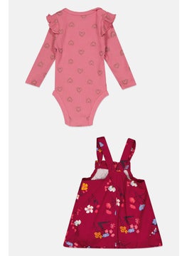 Nanette lepore Toddlers Girl 2 Piece Floral Dress And Long Sleeves Bodysuit, Multicolor  - Image 2