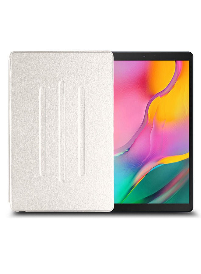 Wtech Folio Flip Trifold Leather Stand Case Cover For Samsung Galaxy Tab A 10.5inch T510 And T515  Pearl White  - Image 1