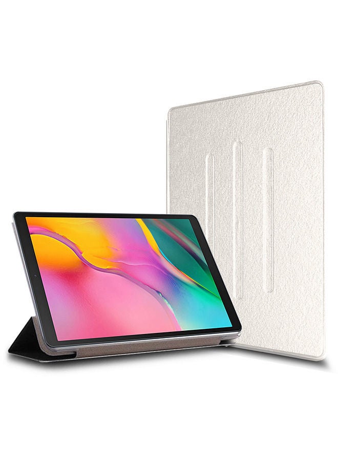 Wtech Folio Flip Trifold Leather Stand Case Cover For Samsung Galaxy Tab A 10.5inch T510 And T515  Pearl White  - Image 2