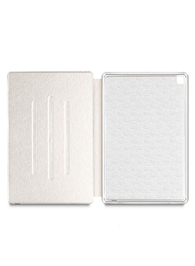 Wtech Folio Flip Trifold Leather Stand Case Cover For Samsung Galaxy Tab A 10.5inch T510 And T515  Pearl White  - Image 4