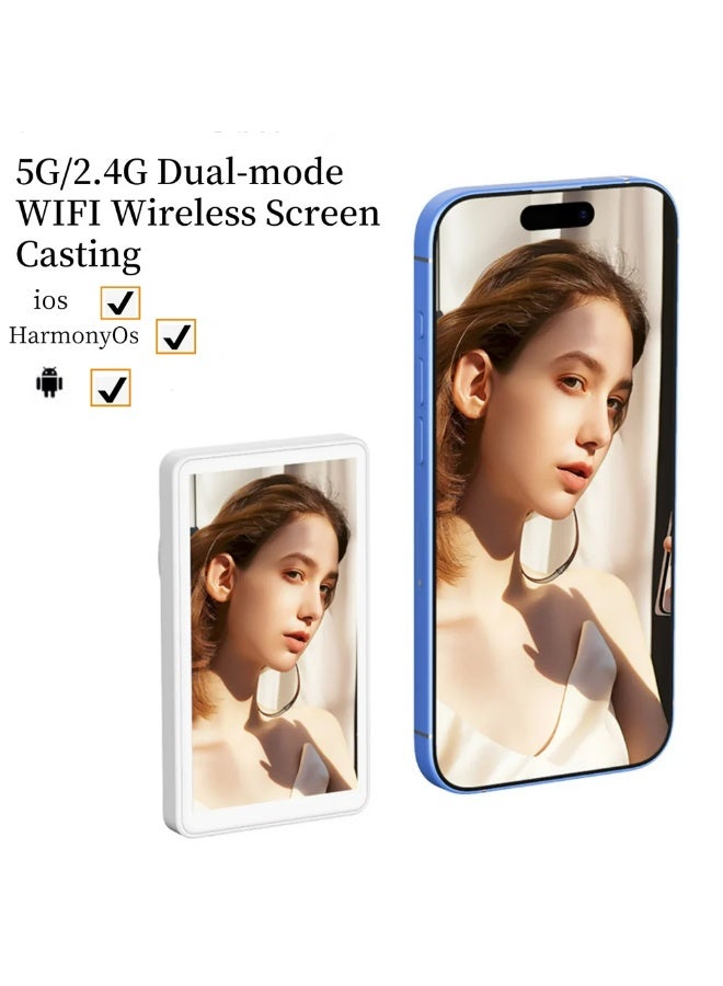 Magnetic Phone Vlog Selfie Monitor Screen | Mirroring Device | Screen casting device for vloggers, live streamers, and creators (White)  - Image 3