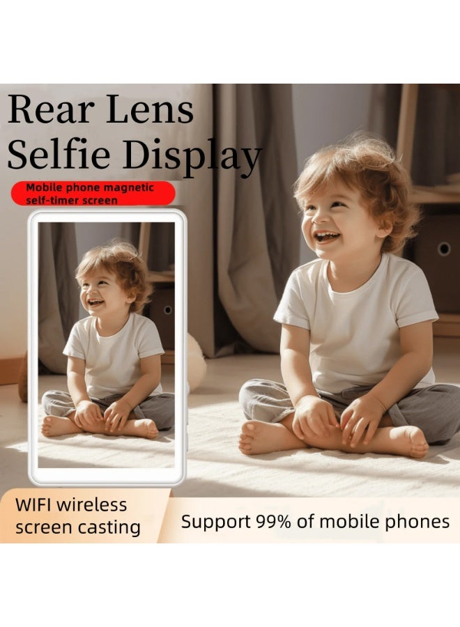 Magnetic Phone Vlog Selfie Monitor Screen | Mirroring Device | Screen casting device for vloggers, live streamers, and creators (White)  - Image 2