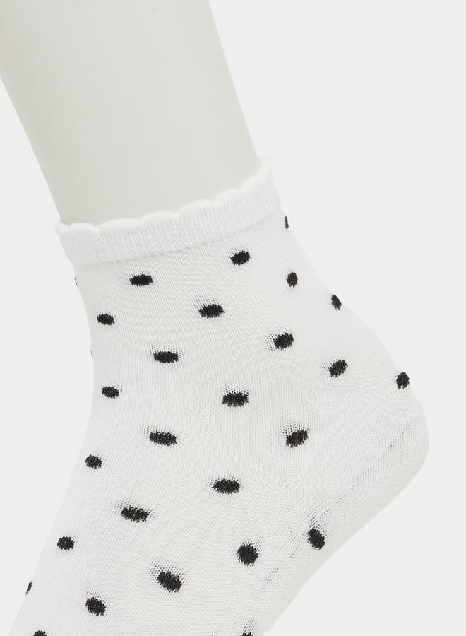 Styli Set of 4 - Polka Dots Print Crew Socks - Image 5