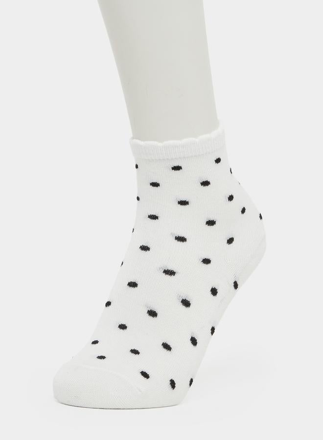 Styli Set of 4 - Polka Dots Print Crew Socks - Image 4