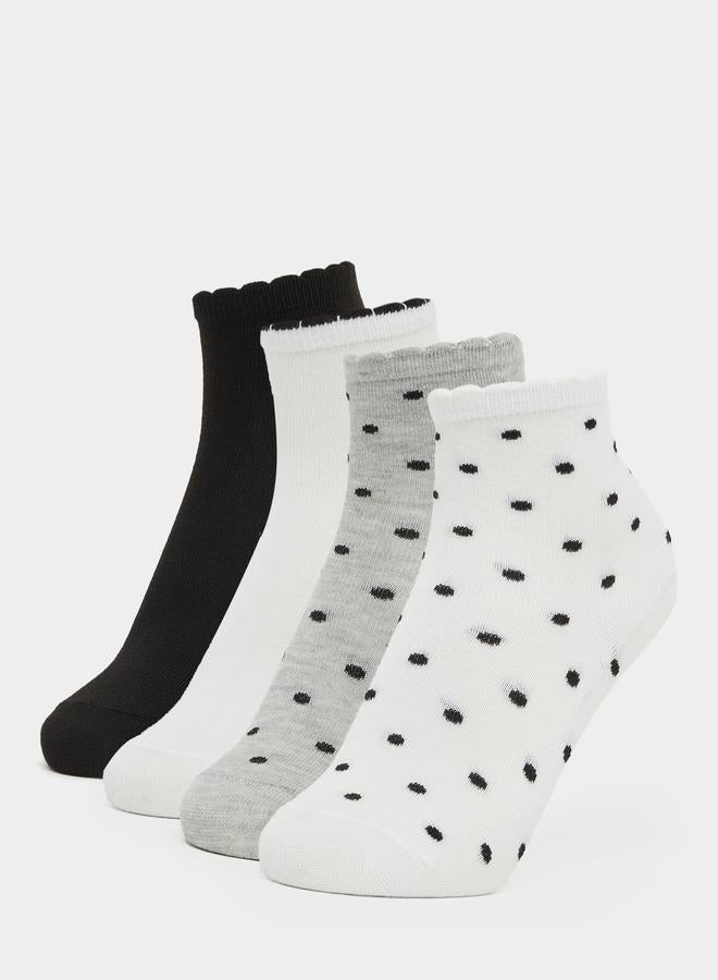 Styli Set of 4 - Polka Dots Print Crew Socks - Image 1
