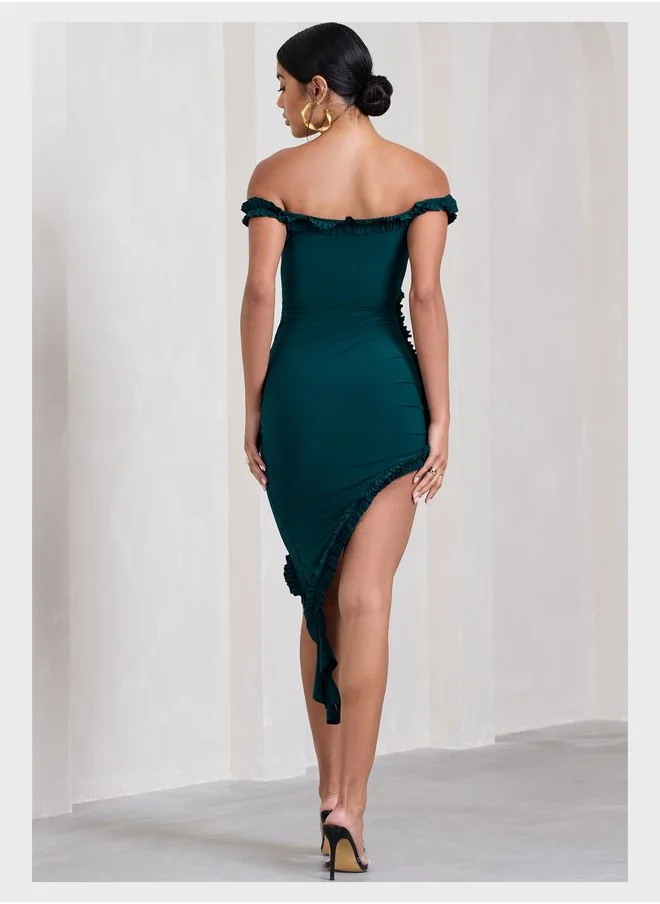 Club L London Bardot Asymmetric Dress