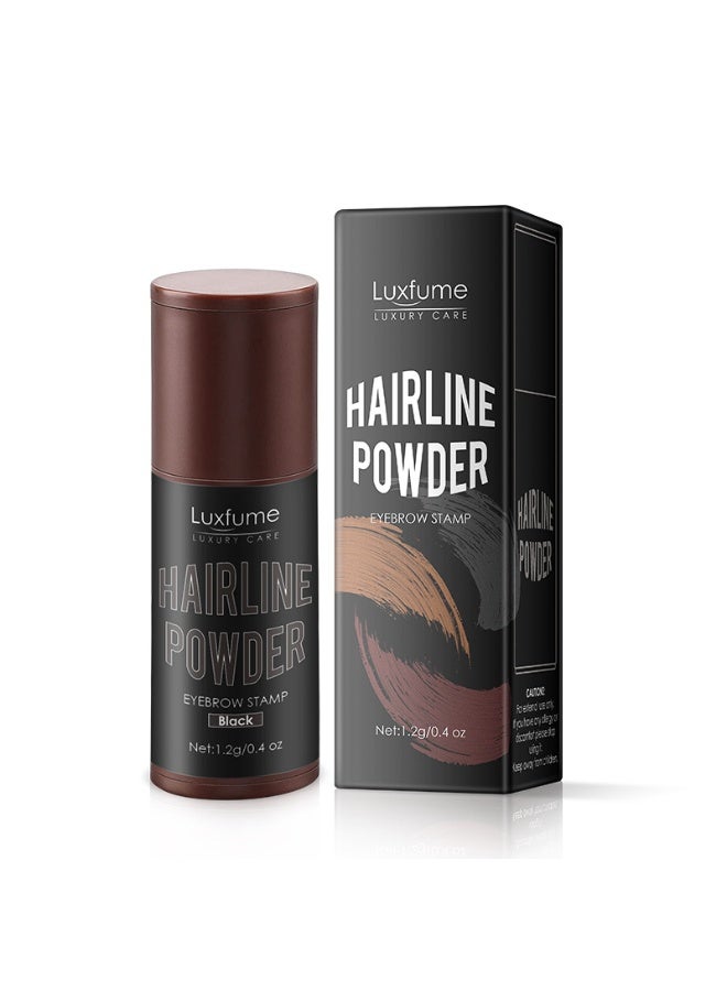 Luxfume Hairline Contouring Powder, Hair Filler, High Forehead Contouring Powder, 2-in-1 Hairline Corrector, Waterproof, Long-Lasting Black (HL02) - Image 1
