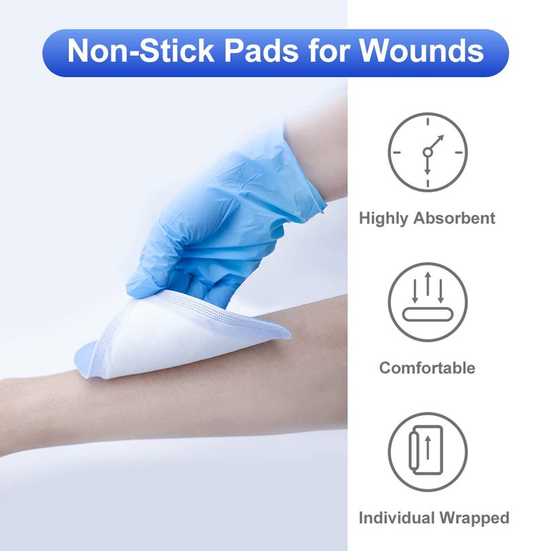 Niceful Super Absorbent Wound Dressing 4" x 8" (10 Pcs) â€“ Non Stick Gauze Pads for Wound Care, Heavy Exudate Large Bandages for Pressure Ulcers, Bedsores, Diabetic Foot Ulcers - Image 4