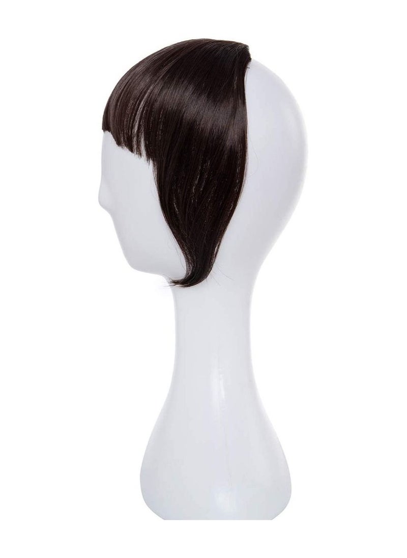 Estelle 2Pcs Clip in Bangs Hair Extensions Thick Full Neat Bangs Fringe Hair Extension 8 One Piece Clip on Front Bangs Hairpiece Black Brown  - Image 4