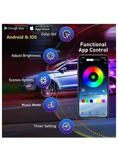 MR.SMART Car LED Strip Lights Multiple color with 6 in 1 RGB Car Interior Lights 8 meters  - Image 2