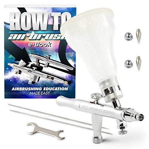 PointZero Dual-Action 4-Color Changing Airbrush Set w/MAC Valve - 3 Tip Set (.3mm .5mm .8mm) - Image 1