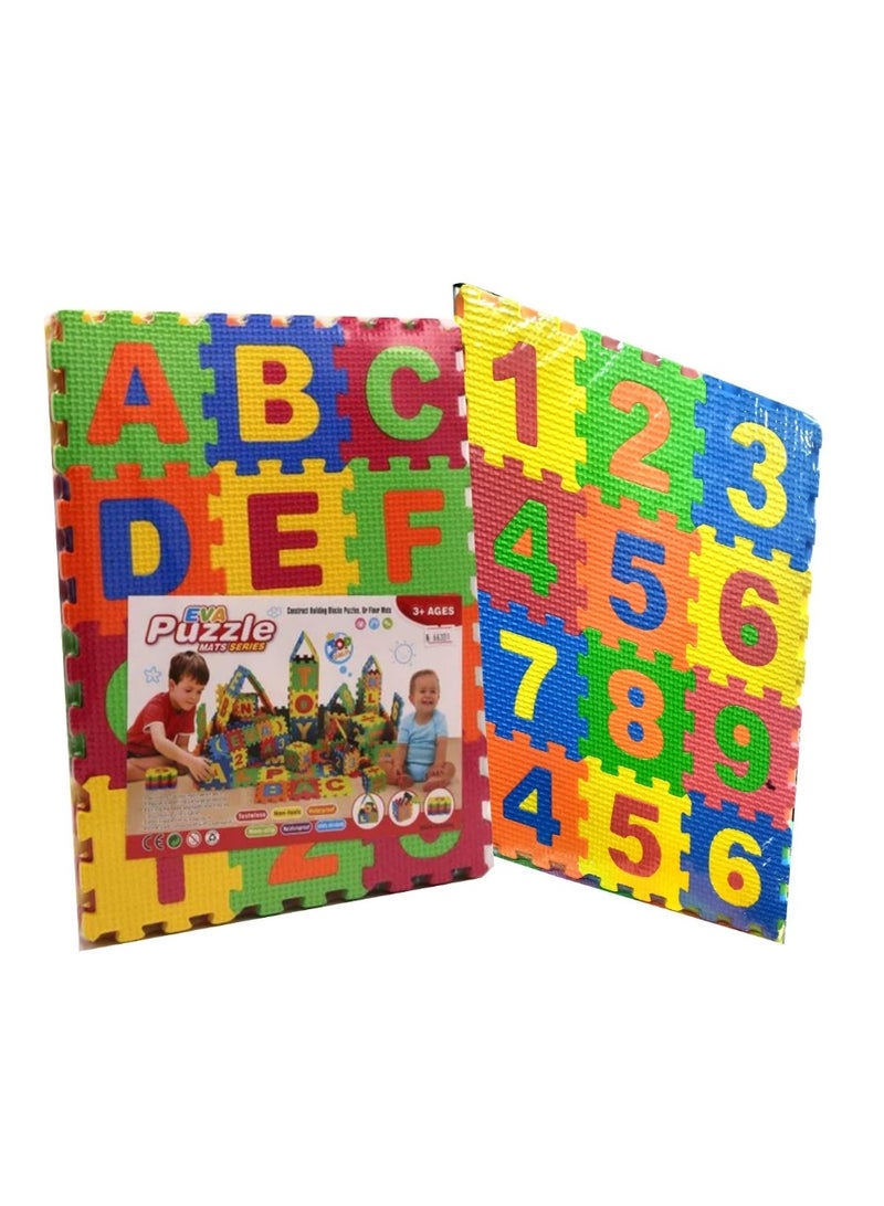 Clicko 36-Piece Mini Alphabet and Number EVA Foam Puzzle Mat - Colorful Interlocking Educational Learning Tiles for Kids, Non-Slip & Waterproof Play Area Floor Mat - Image 2