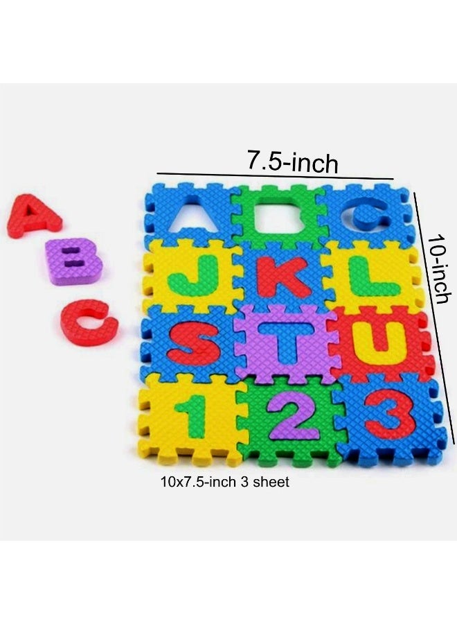 Clicko 36-Piece Mini Alphabet and Number EVA Foam Puzzle Mat - Colorful Interlocking Educational Learning Tiles for Kids, Non-Slip & Waterproof Play Area Floor Mat - Image 1